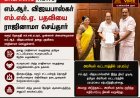 எம்.ஆர். விஜயபாஸ்கர் எம்.எல்.ஏ. பதவியை ராஜினாமா செய்தார்
