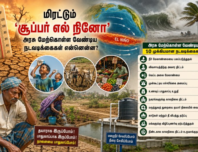 மிரட்டும் 'சூப்பர் எல் நினோ' -  மேற்கொள்ள வேண்டிய நடவடிக்கைகள் என்னென்ன?