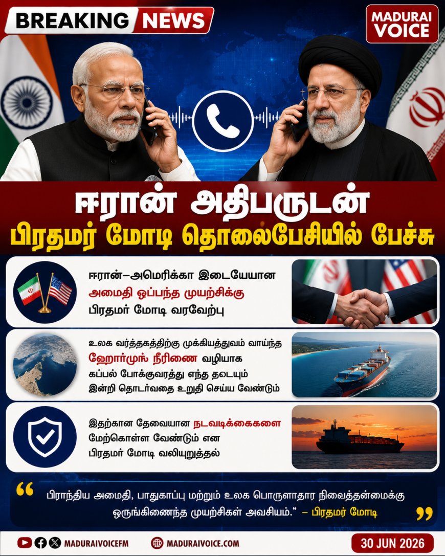 ஈரான் அதிபருடன் பிரதமர் மோடி தொலைபேசியில் பேச்சு