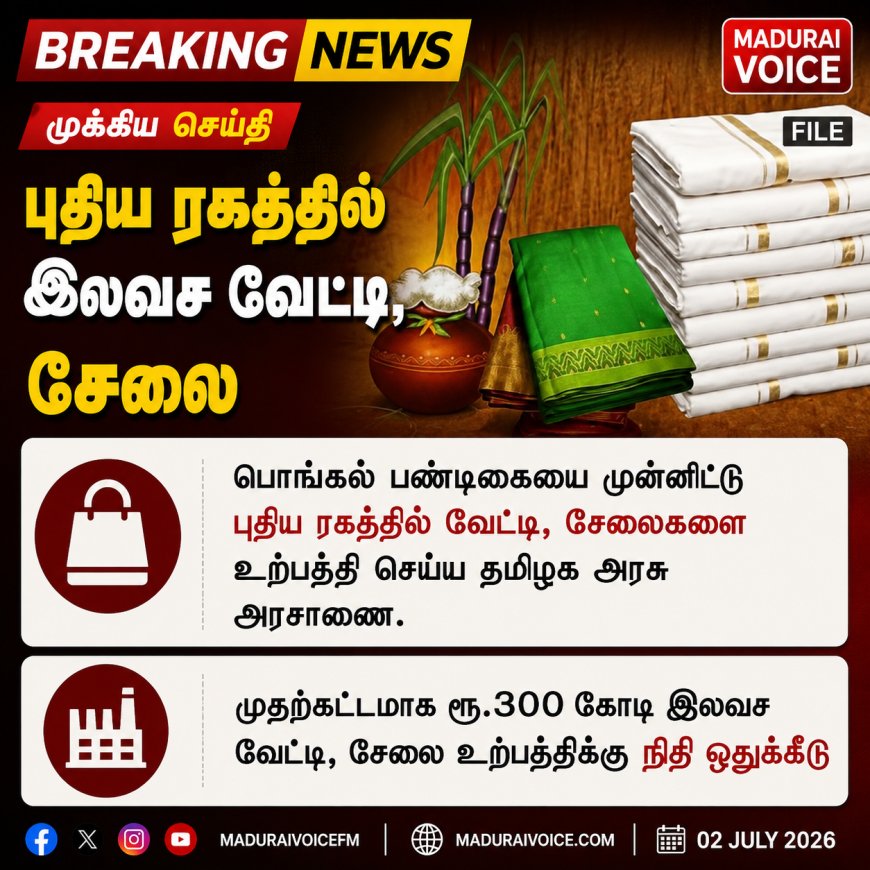 புதிய ரகத்தில் இலவச வேட்டி, சேலை